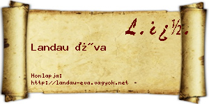 Landau Éva névjegykártya